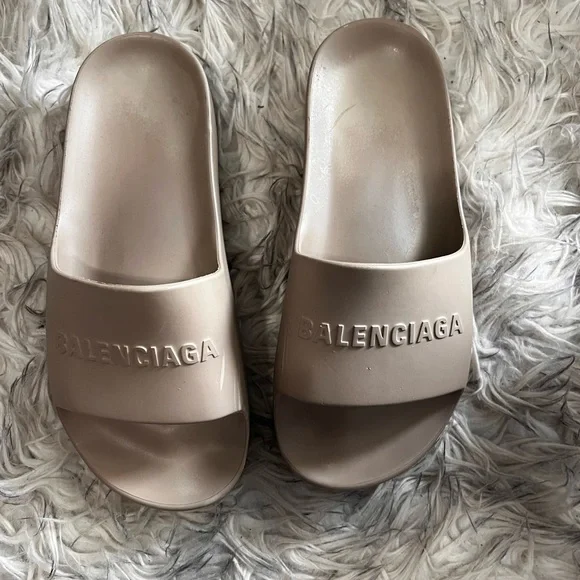 Balenciaga Tan Slide Sandals $56 size 11 *run small - Picture 1 of 4